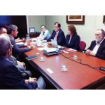 Picture of The manufacturers of goods of Catalan team gather with the conseller Ore