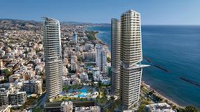 Foto de Un trío de grúas torre Potain construye el complejo residencial Trilogy Limassol Seafront (Chipre)