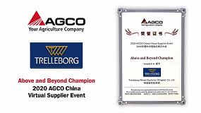 Foto de Trelleborg, premiado en el evento de proveedores virtuales de AGCO China 2020