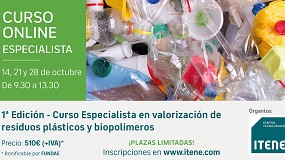Foto de Nuevo curso de Itene para ser especialista en valorización de residuos plásticos y biopolímeros en octubre