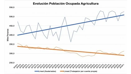 Foto de El nmero de agricultores ocupados por cuenta propia se reduce un 13,2% desde 2010