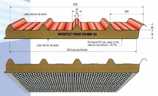 para cubiertas Hipertec roof Sound G5 Construcción ( Materiales) - Paneles metálicos para cubiertas