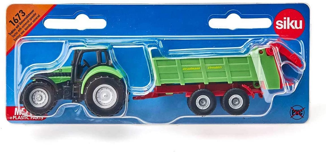 Foto de Tractor con esparcidor de estiércol universal de juguete a escala