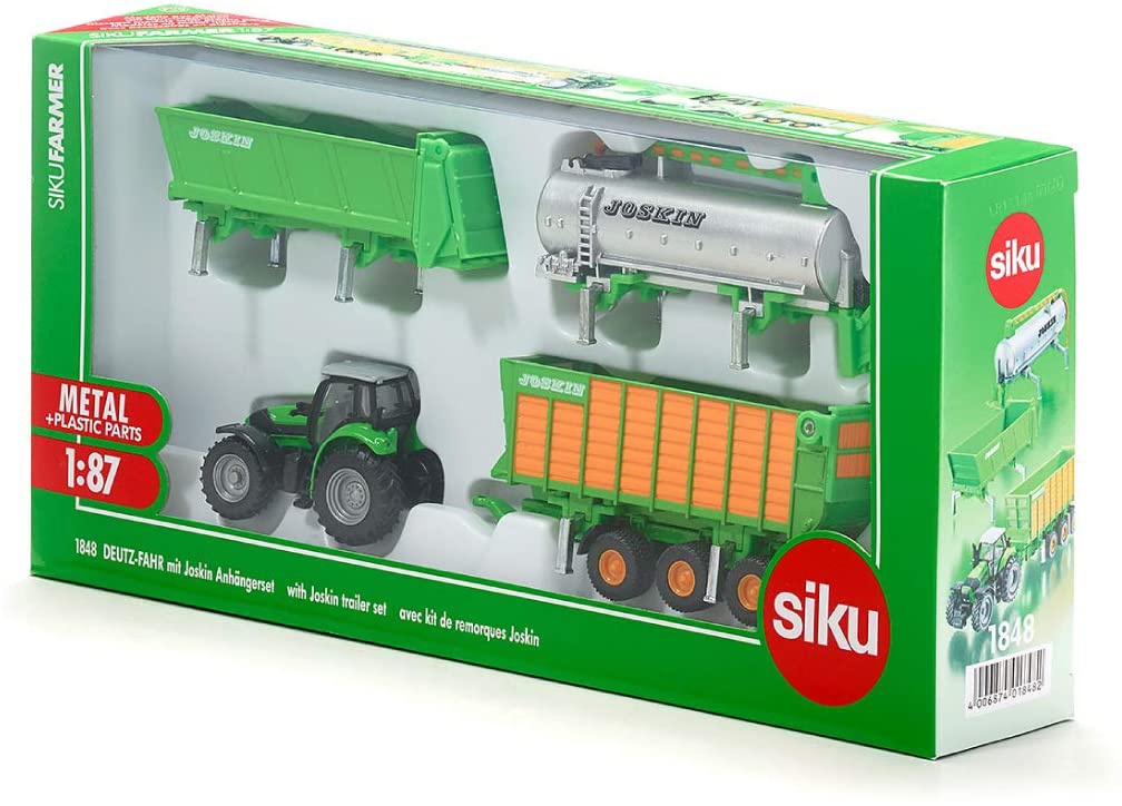 Foto de Tractor DEUTZ-FAHR de juguete con set de remolque Joskin