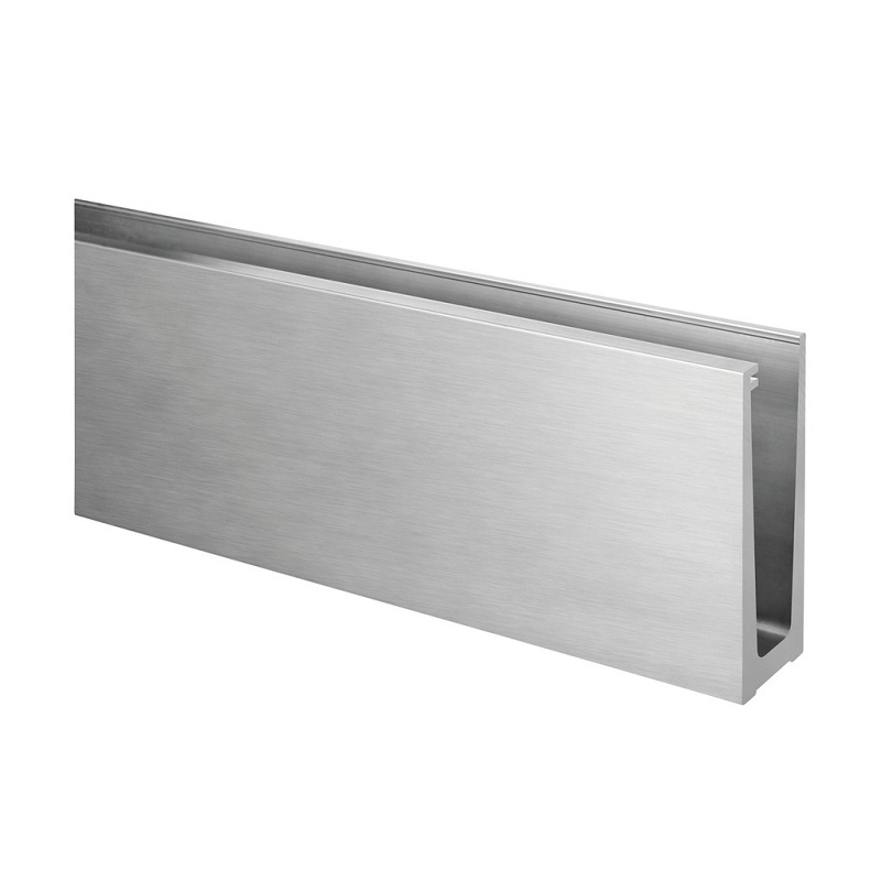 Foto de Perfil de aluminio anodizado para barandillas de vidrio