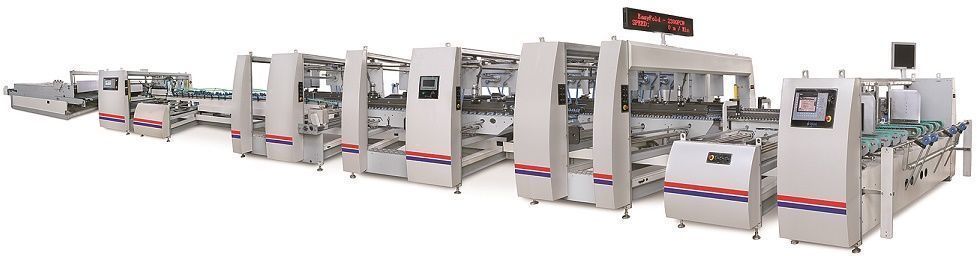 Pegadora dobladora automática de cajas de cartón ondulado