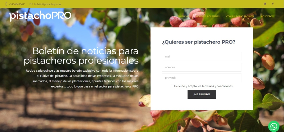 Foto de PistachoPro y Agromarketing Online crean la primera plataforma de conocimiento sobre el cultivo del pistacho
