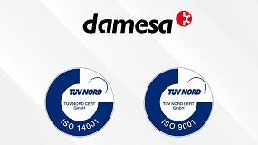 Foto de Damesa renueva los certificados ISO 9001:2015 e ISO 14001:2015
