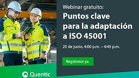 Foto de Quentic organiza el webinar Puntos clave para la adaptacin a ISO 45001