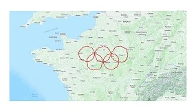 Foto de Dos ciclistas dibujan unos gigantescos anillos olímpicos en Francia después de 10 días pedaleando
