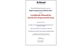 Foto de Boge Compresores Ibrica recibe el certificado Pilmsoll a la Excelencia Empresarial 2023