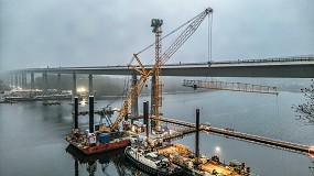 Foto de El segundo puente de carretera ms largo de Alemania se reconstruye con 18 gras Liebherr