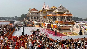 Foto de Optimus instala un sistema de megafona y alarma en el templo Ram Mandir de la India