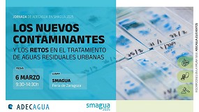 Adecagua celebrar en Smagua 2025 la jornada Los nuevos contaminantes y los retos en el tratamiento de aguas residuales urbanas'