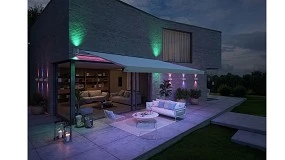 Foto de Luz colorida nos toldos para uma maior qualidade de vida ao ar livre