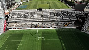 Foto de Tribuna para un IMP 15 y un IMG 600 de Indeco en el Eden Park de Auckland