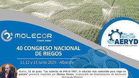 Foto de Molecor presentar su tubera de PVC Orientado para riego TR6 en el 40 Congreso Nacional de Riegos
