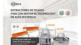 Foto de Sodeca impulsa la sostenibilidad con sus extractores centrífugos de tejado con motores EC de alta eficiencia y certificación F400