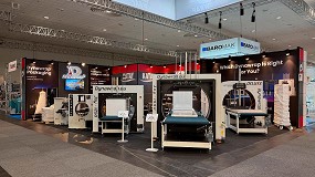 Foto de Dynawrap Packaging muestra en Ligna 2025 sus envolvedoras orbitales para embalaje de madera, mueble y mdulos de cocina