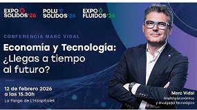 Foto de Marc Vidal impartir una conferencia sobre economa y tecnologa en Exposlidos, Poluslidos y Expofluidos 2026