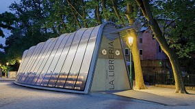 Foto de La Librera de Venecia envuelta en Tenseo Xtrem STFE 50 de Serge Ferrari Group