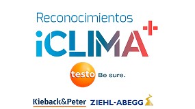 Foto de Testo, patrocinador premium, y Kieback & Peter Ib�rica y Ziehl-Abegg Ib�rica, colaboradores de los III Reconocimientos iClima