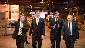 Foto de CNH da la bienvenida al primer ministro del Reino Unido, David Cameron