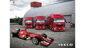 Foto de Tres Iveco Stralis Hi-Way, producidos en la planta de Madrid, para el equipo Ferrari de Frmula 1