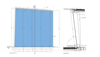 Foto de Fachada ultra transparente mediante la unin de componentes de vidrio con silicona estructural, creando un conjunto de efecto membrana