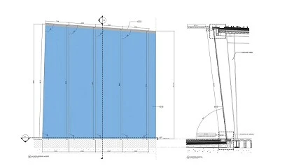 Foto de Fachada ultratransparente atravs da unio de componentes de vidro com silicone estrutural, criando um conjunto com efeito de membrana