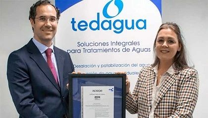 Foto de Tedagua renueva sus certificados de Gestin Ambiental y del clculo de la huella de carbono y huella hdrica