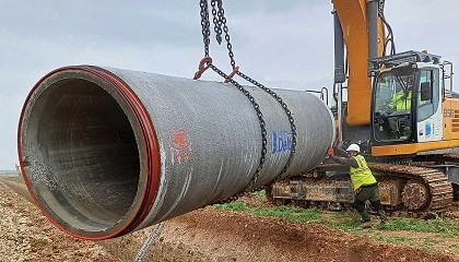 Foto de Junta elstica doble con vlvula de comprobacin en tubera de hormign con camisa de chapa para dimetros medios