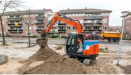 Foto de Obras urbanas sem emisses nos Pases Baixos com Hitachi ZE85 alugada