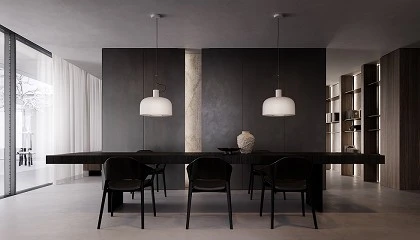Foto de Modulnova combina a la perfección la estantería Blade Edge con la mesa Hong Kong