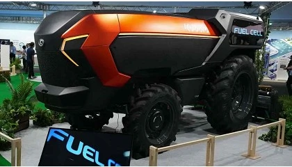 Foto de Kubota muestra un tractor aut�nomo con pila de combustible de hidr�geno y 100 CV