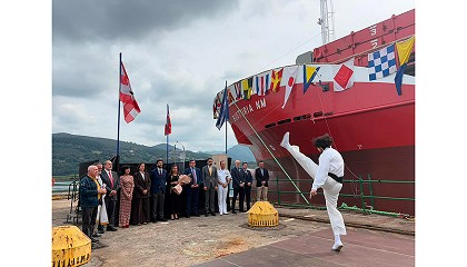 Foto de Bendición del buque carguero ‘Busturia NM’ para MAAS en Astilleros de Murueta