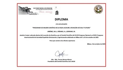Foto de Premiada en el Congreso de la SEOC de Bilbao la comunicacin sobre la raza Lacaune