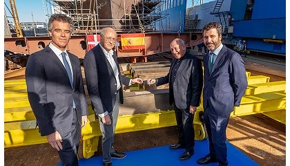 Foto de Freire Shipyard coloca la quilla del buque de investigación ‘Dana V’ para la Universidad Técnica de Dinamarca