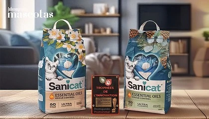 Foto de Sanicat Essential Oils, la primera arena para gatos que controla los olores con aceites esenciales, premiada como 'Producto Innovador del Año'