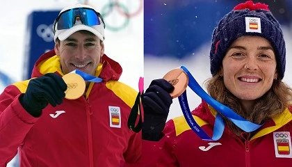 Foto de España irrumpe con fuerza en el estreno olímpico del skimo con un oro y un bronce
