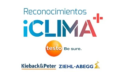 Foto de Testo, patrocinador premium, y Kieback & Peter Ib�rica y Ziehl-Abegg Ib�rica, colaboradores de los III Reconocimientos iClima