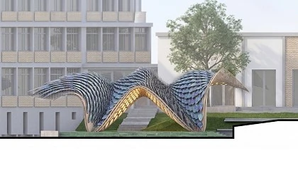 Foto de ICEX lleva a Frankfurt una instalación arquitectónica inspirada en Gaudí como representación de España