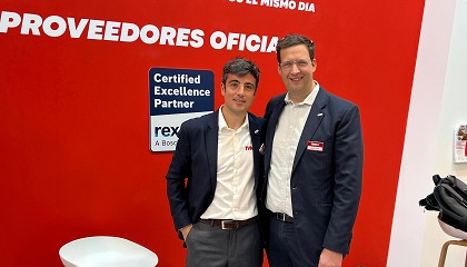 Amaury Salaun, responsable de TVH para el sur de Europa, y Mario Borrás, jefe de Ventas de TVH para España