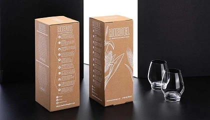 Foto de Mondi crea envases de papel marr�n con impresi�n digital blanca para Riedel Glas