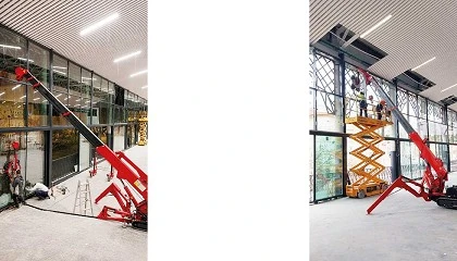 Foto de Spain Crane aporta sus mini gr�as compacta y ventosas de vac�o en la instalaci�n de vidrio de gran formato