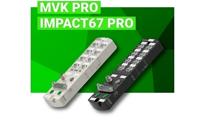 Foto de Impact67 Pro y MVK Pro masters IO-Link con 4 A de corriente de salida