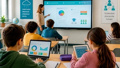 Foto de Más dispositivos, aulas interactivas y entornos virtuales consolidan la digitalización de los centros