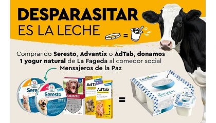 Foto de Elanco y GUAW convierten la desparasitación de mascotas en ayuda alimentaria con la campaña 'Desparasitar es la leche'