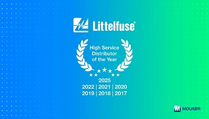 Foto de Mouser gana el premio al 'Distribuidor global de alto servicio' de Littelfuse