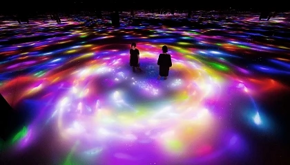 Foto de teamLab Planets, el espacio donde la iluminación se integra en un sistema experiencial y multisensorial